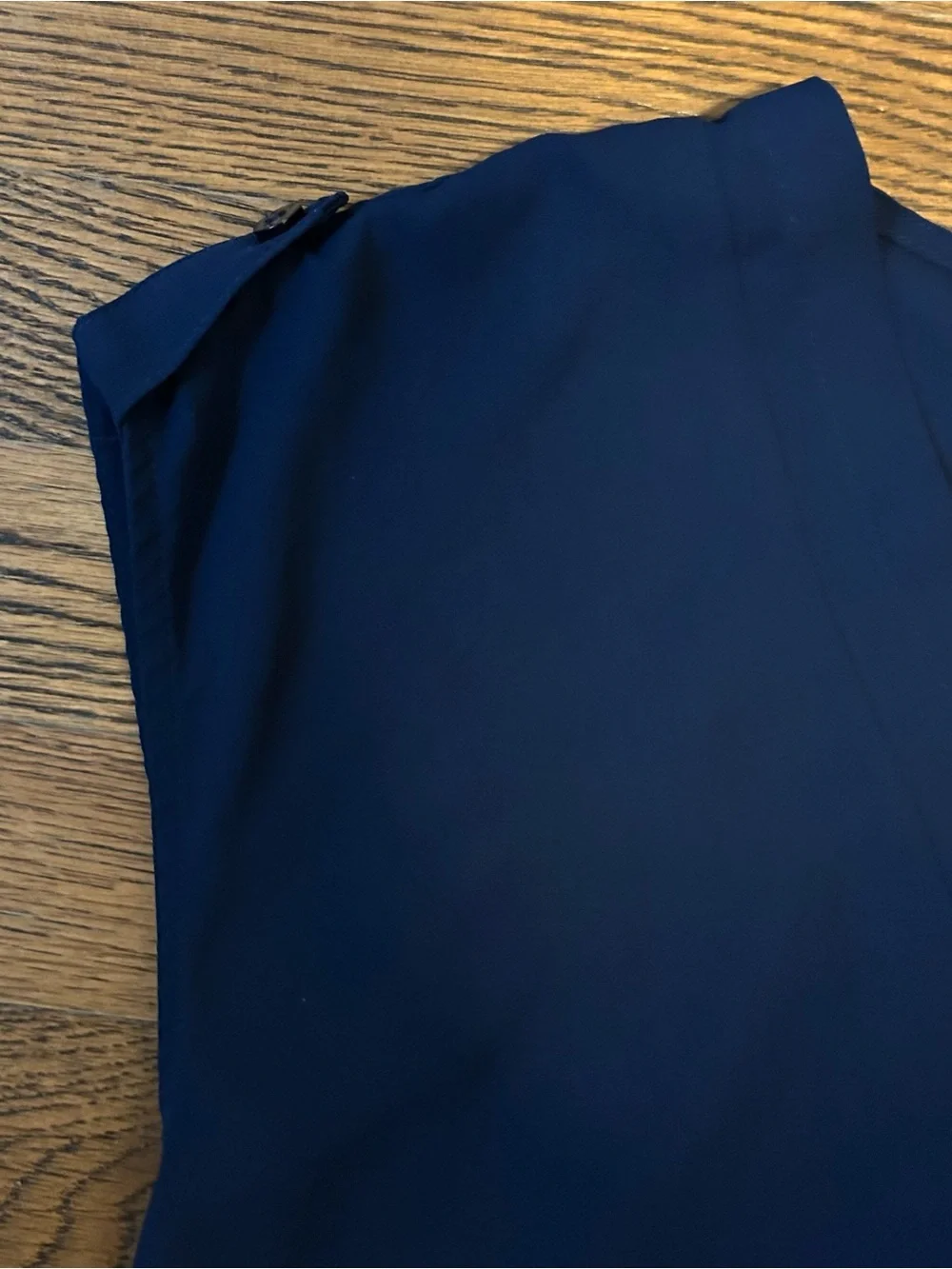 New York & Company Navy V-Neck Cap Sleeve Blouse 0089